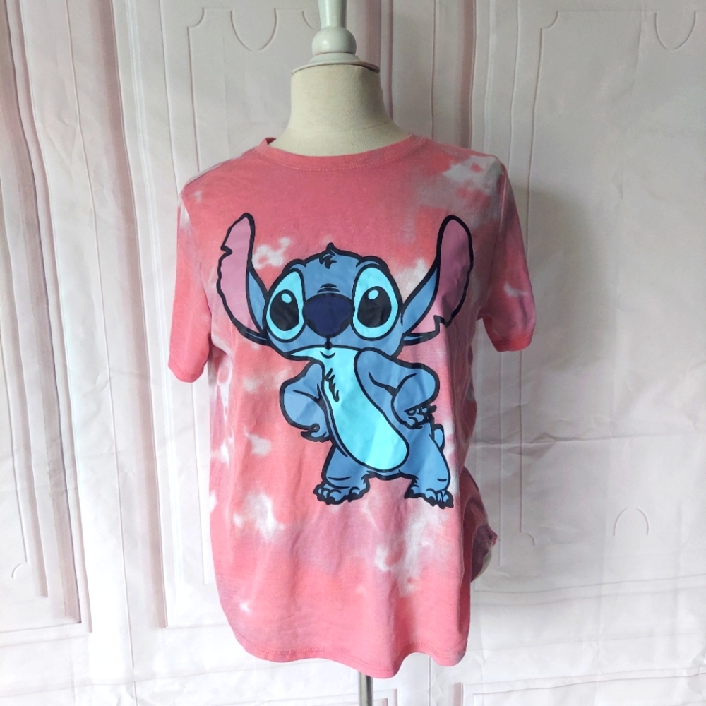 Disney Girls Tie Die Stitch T-shirt Top